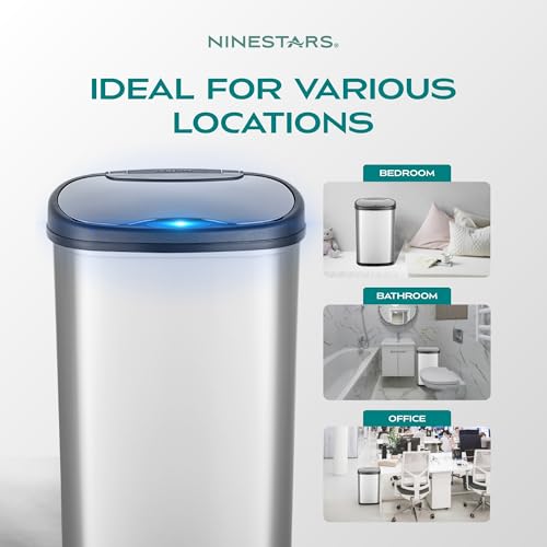 Stainless Steel Motion Sensor Trash Can, 50liters, Silver S211