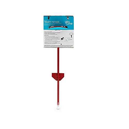 Red Powder-Coated Steel Pet Leash Post B488