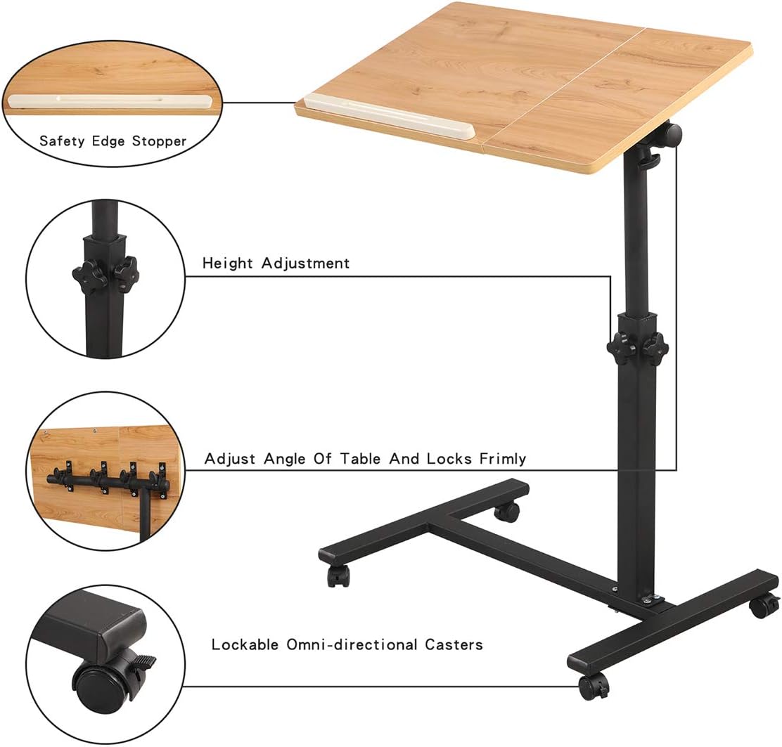 Rolling Laptop Table with Wheels B10584