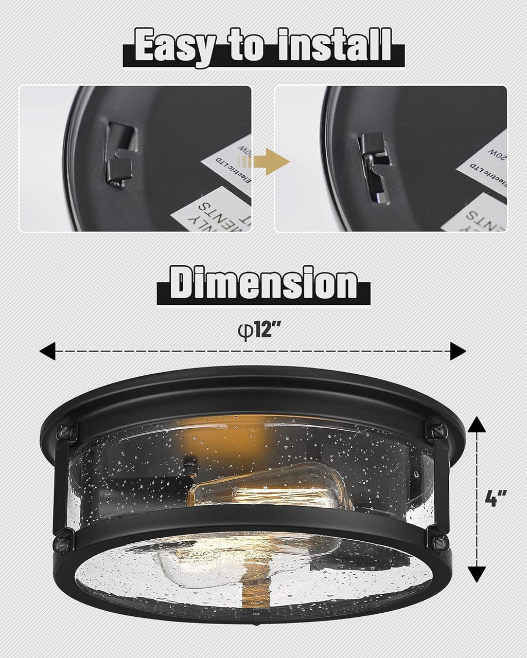 Matte Black 2-Light Metal Cage Ceiling Light B29636