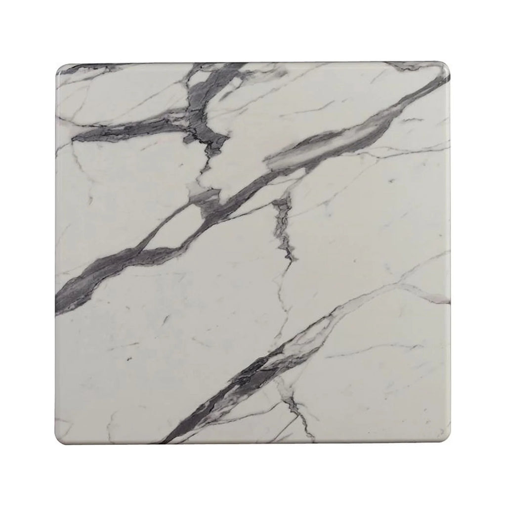 Wood Square Faux Marble Top End Table T7154