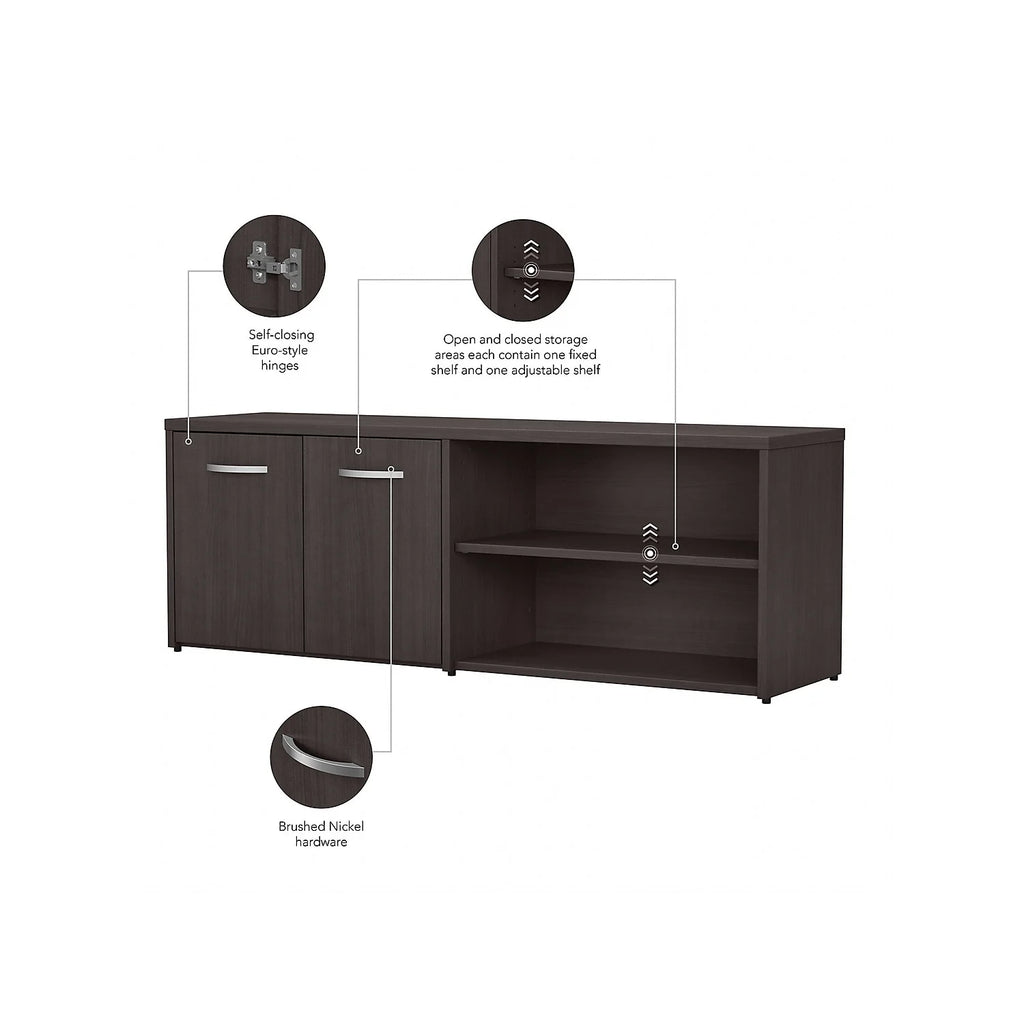 Storm Gray Storage Cabinet with Doors and Shelves W130535