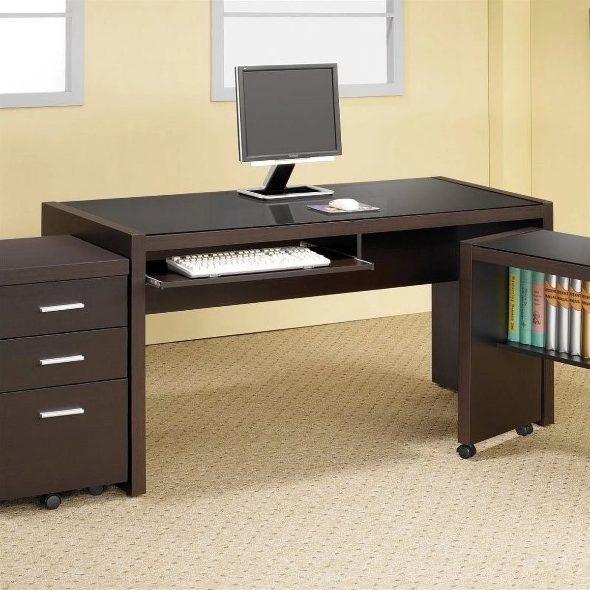 3 Piece Office Chair File Cabinet and Computer Desk Set I389885