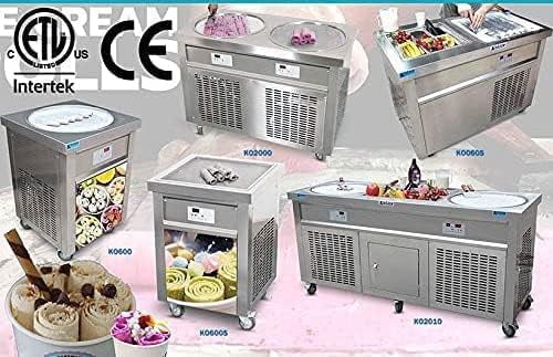 22" Double Round Pans Fried Ice Cream Machine with 10 Refrigerated Tanks N816413
