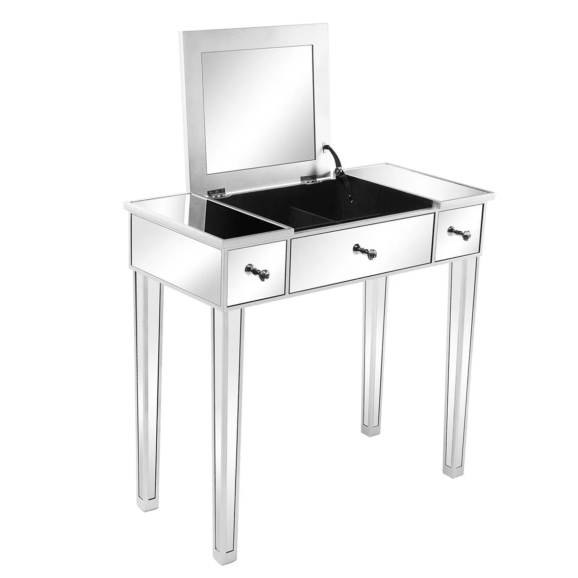 Wood Vanity Table with Flip-top Mirror 3 Drawers M561