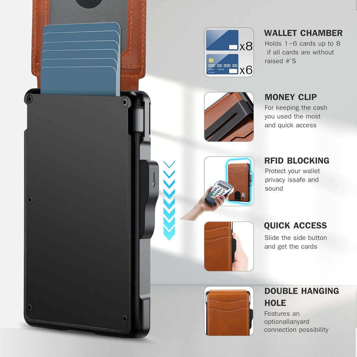 Slim Leather Bifold Wallet with Money Clip S7051