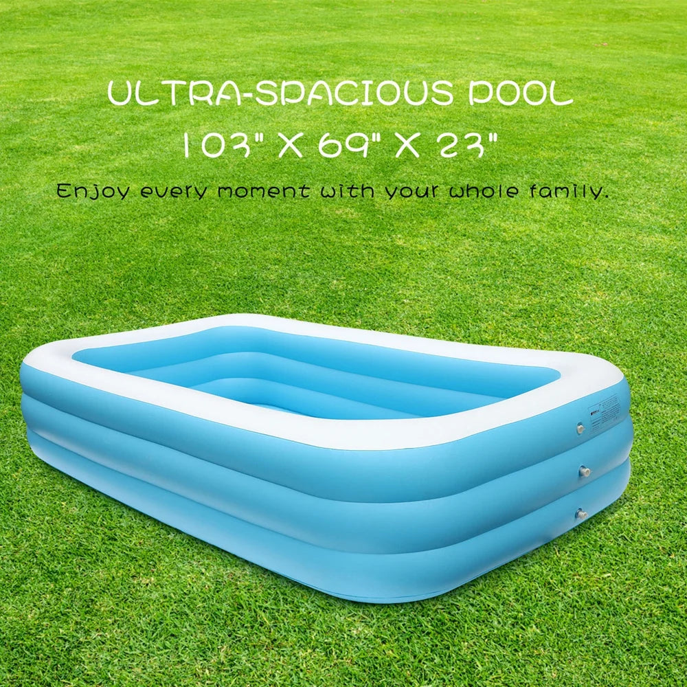 Inflatable Swimming Pool, 103" X 69" X 23" Above Ground B59817