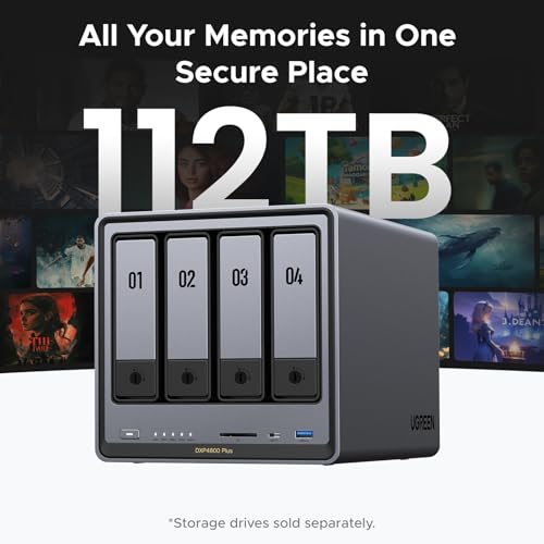 4-Bay Desktop NAS, Intel Pentium Gold 8505 5-Core CPU, 8GB DDR5 RAM, 128G SSD, 10GbE, 2.5GbE, M.2 NVMe Slots, 4K HDMI, Diskless W7178