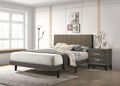 3pc Queen Size Bedroom Set with Upholstered Headboard and 2 Nightstands T86781