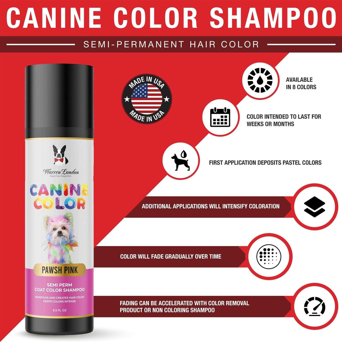 Semi Perm Coat Color Shampoo for Dogs T775