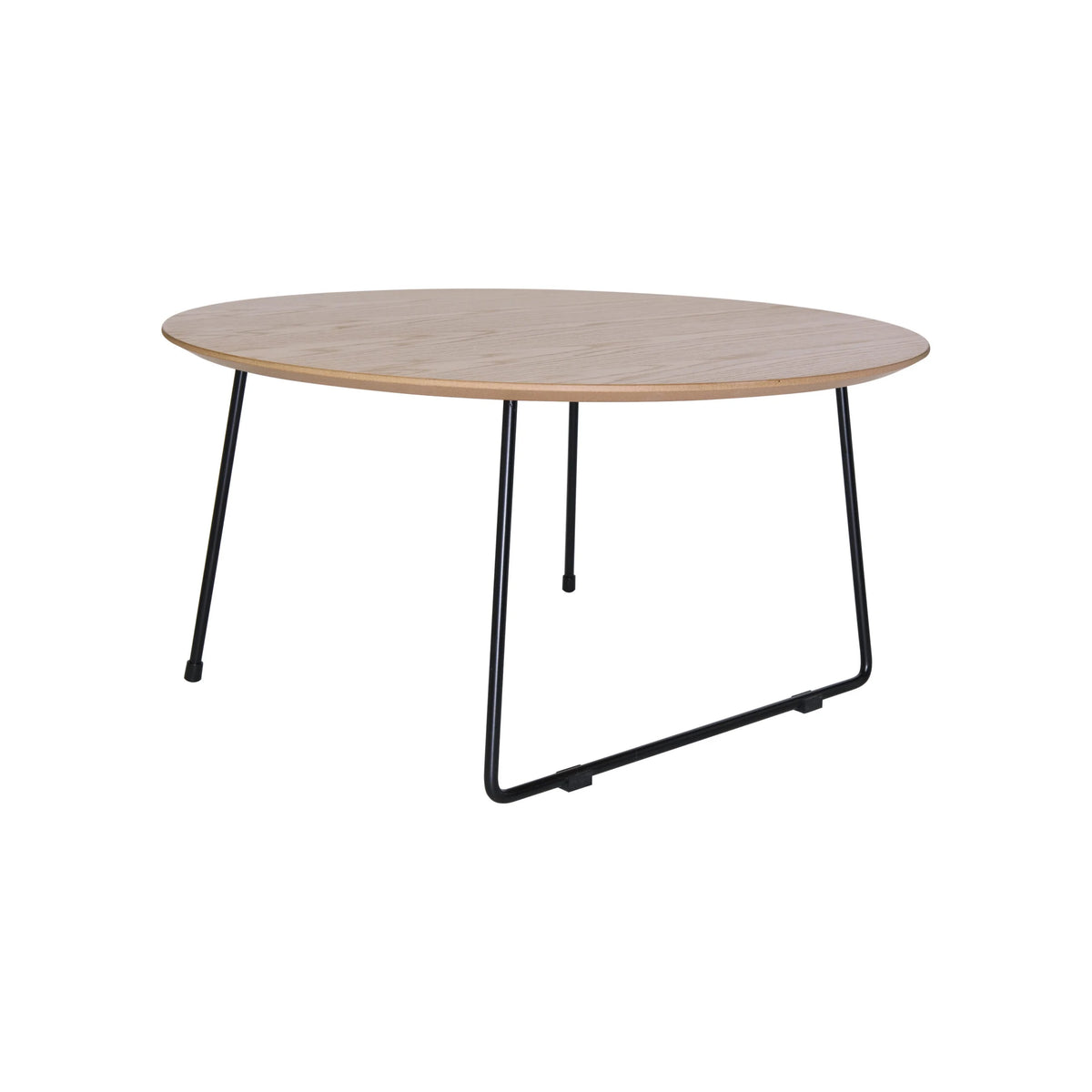 Mid Century Modern Round Coffee Table with Wood Top C1035