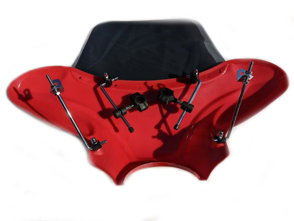 34" Red Cruiser Front Batwing Fairing with Tinted Windshield J49105