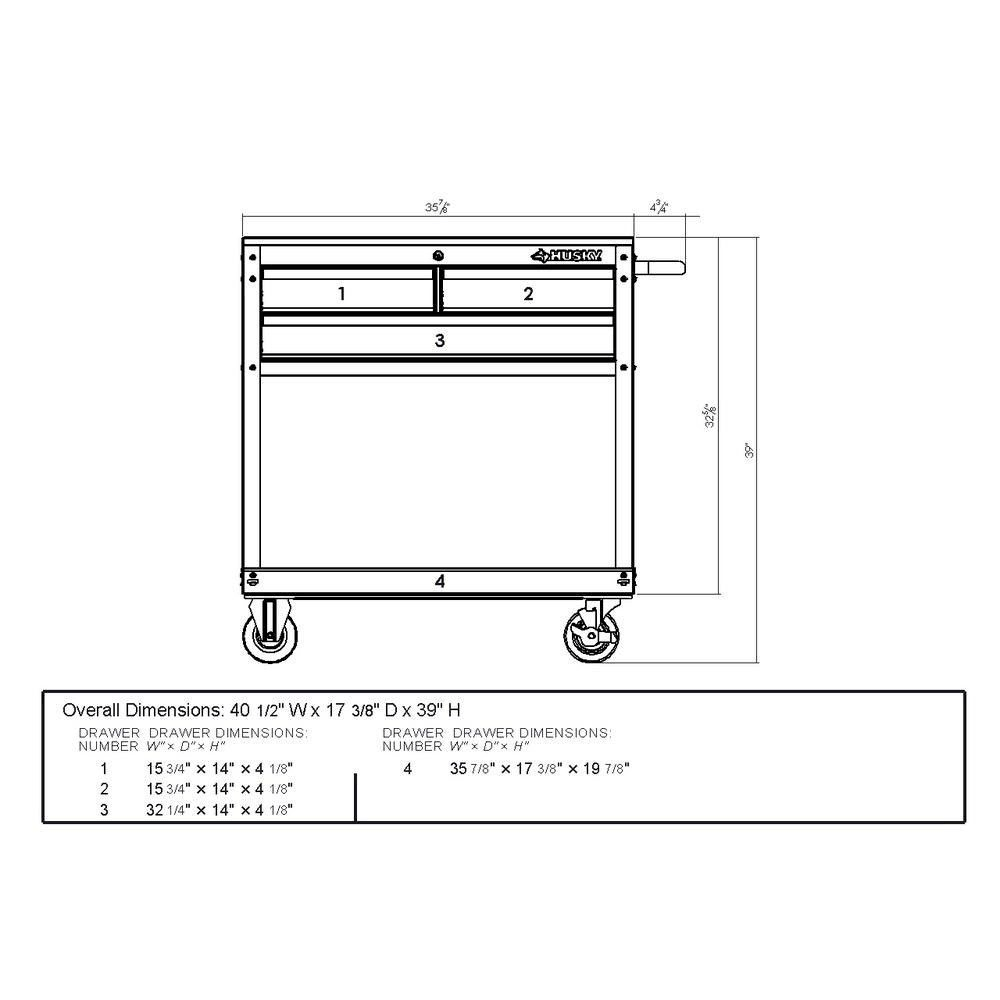 36 in. 3-Drawer Rolling Tool Cabinet Cart with Wood Top Black X420