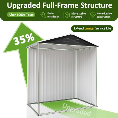 Grey Metal Outdoor Storage Shed D5442