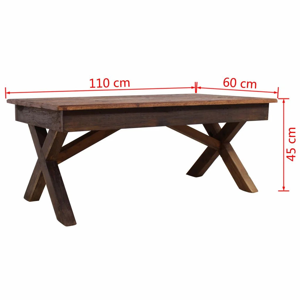 Rustic Wood Coffee Table and End Side Table F414