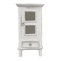 1-Door Wood End Table/Nightstand in Distressed White O4561
