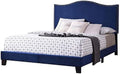 Blue Velvet King Size Upholstered Panel Bed U38041