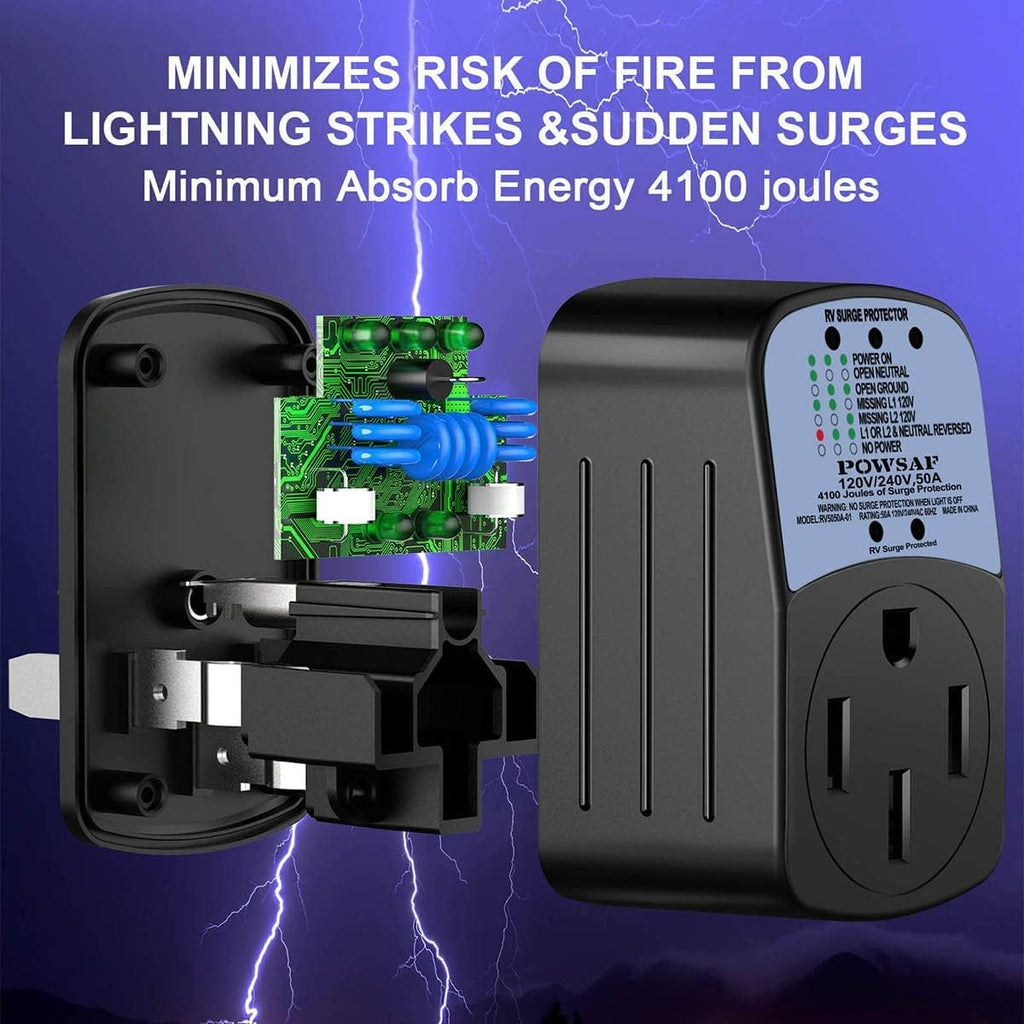50 Amp RV Surge Protector, 4100 Joules, Pack of 2 A381459