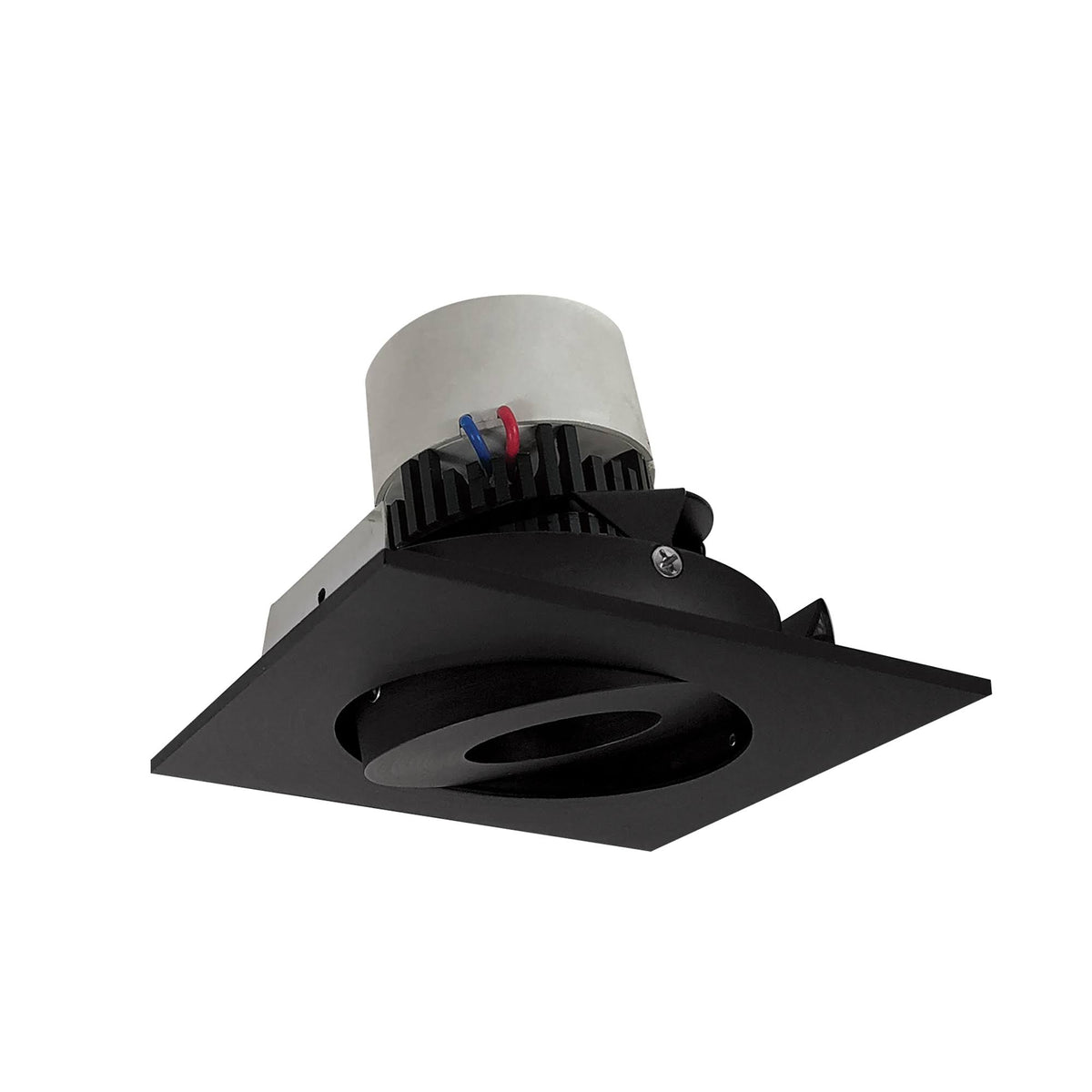 12W 4 inch Pearl LED Square Adjustable Gimbal Retrofit 1000lm 3500K 120V Triac /ELV Dimming Black X56545