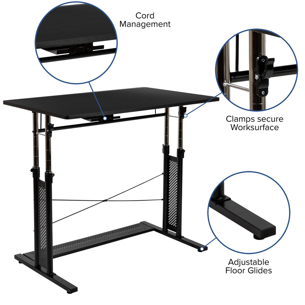 Black Rectangular Sit/Standing Desk N73275