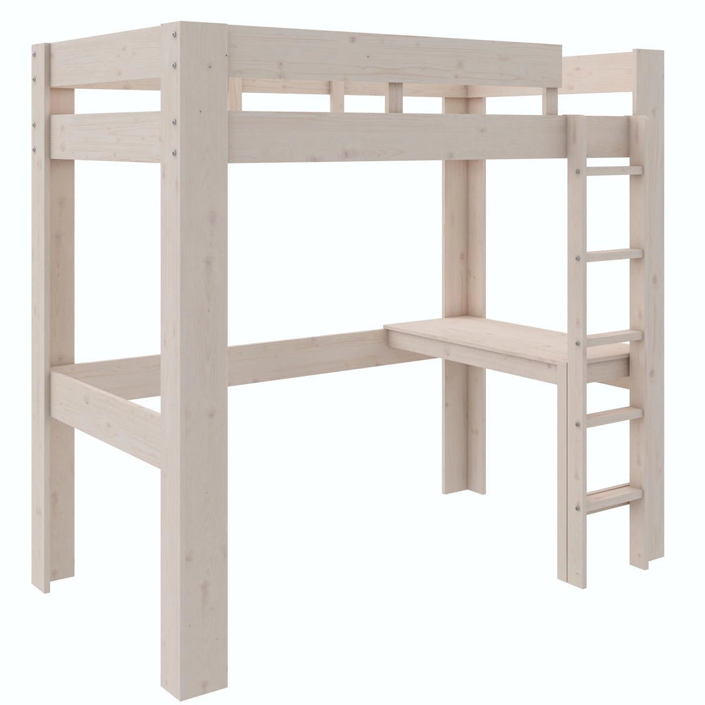 Twin Solid Wood Loft Bed with Desk A530