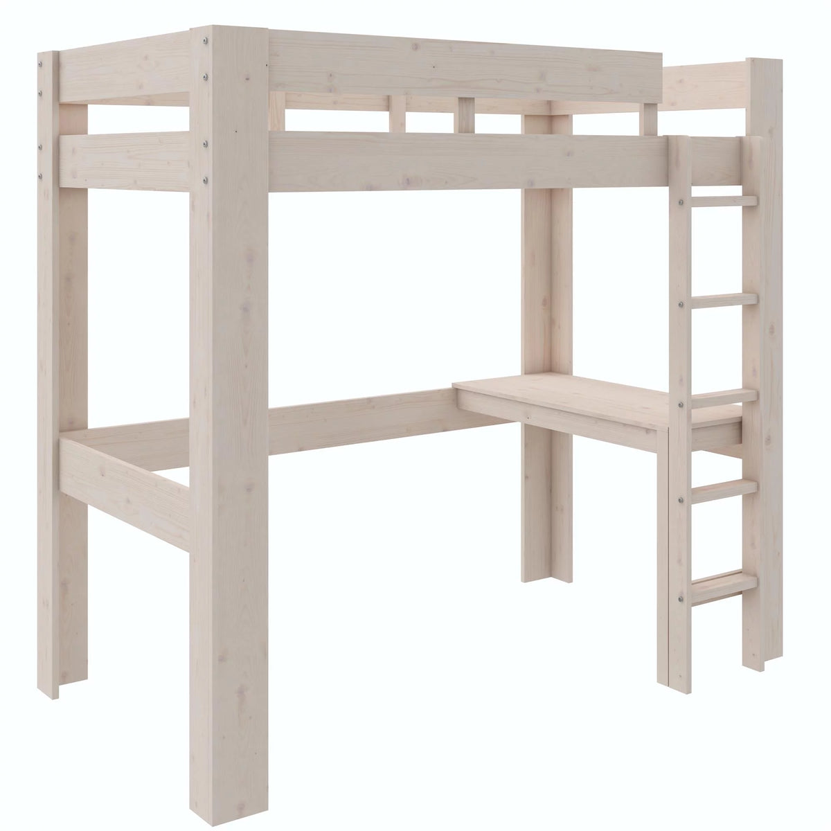 Twin Solid Wood Loft Bed with Desk A530