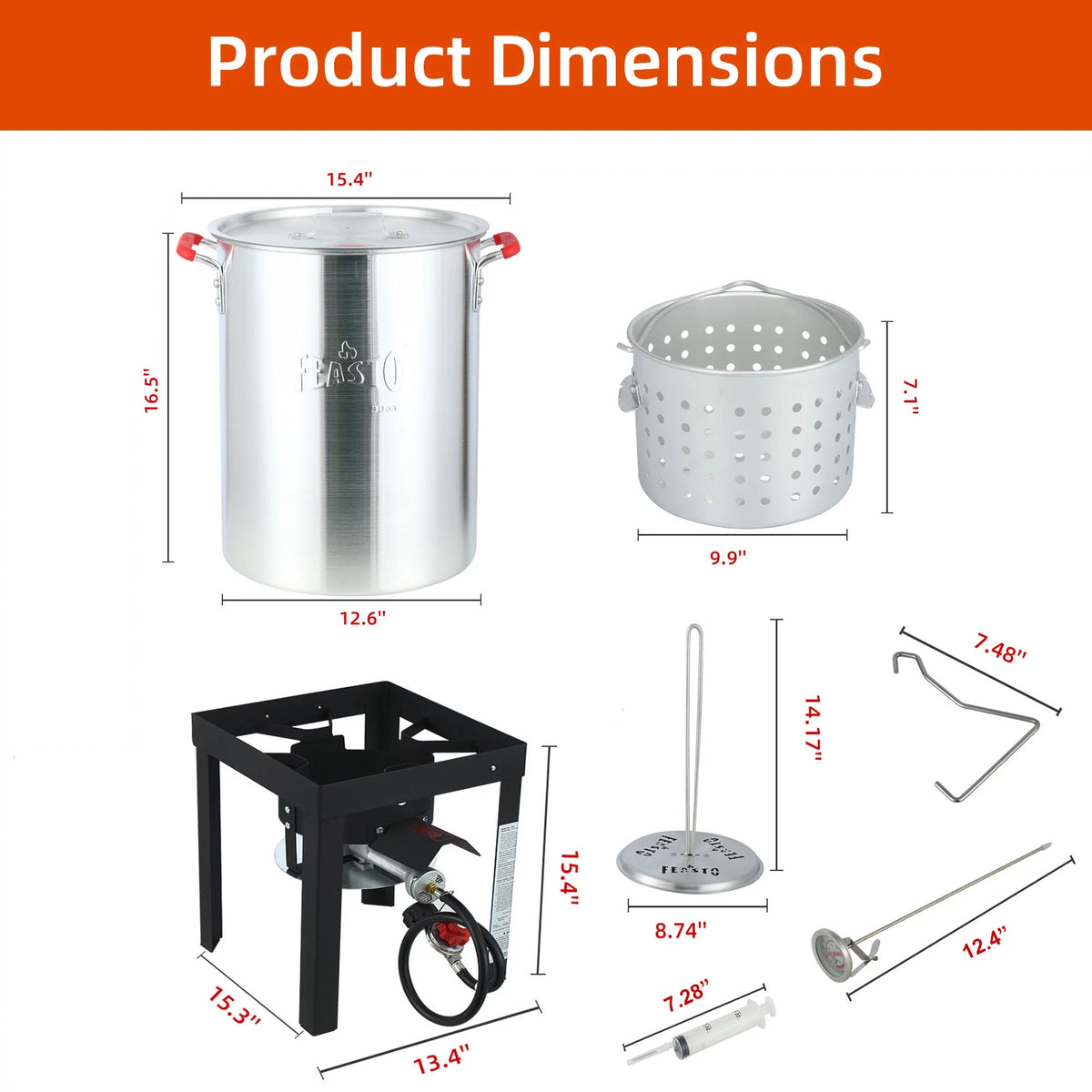 30QT Aluminum Turkey Fryer Seafood Boiler Set C29587