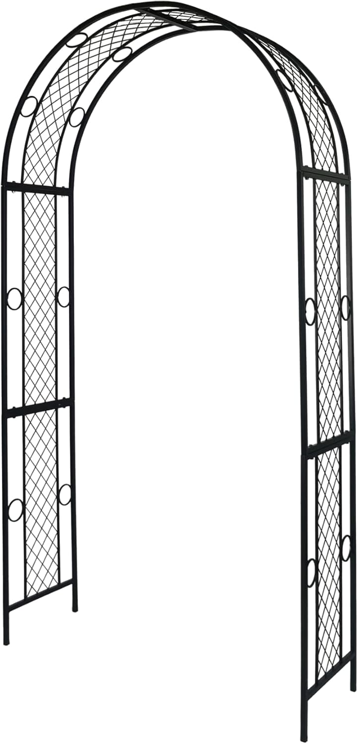 Black 47'' Wx87.5'' H Metal Garden Arch B8477