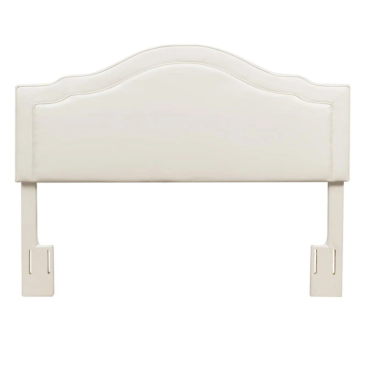 Cream Faux Leather Queen Headboard A420436