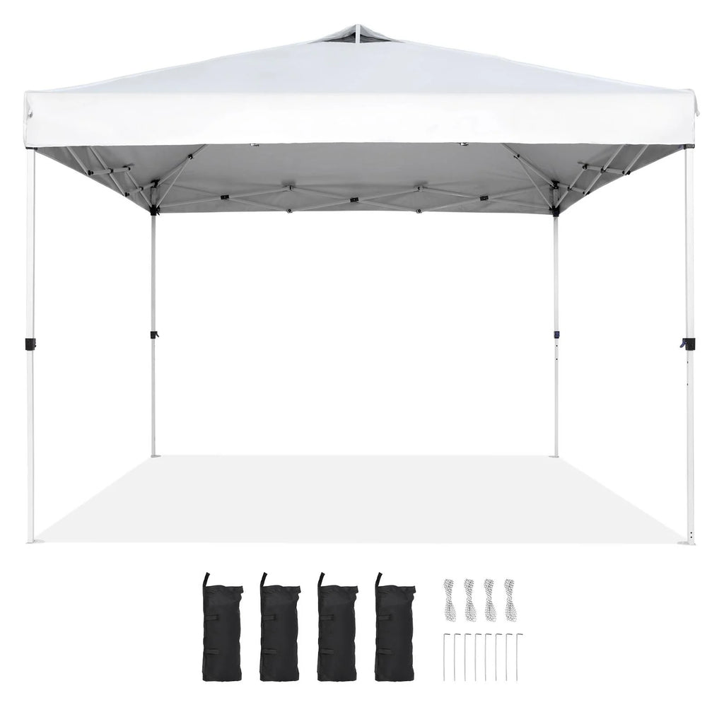 10 x 10 ft Pop Up Canopy Tent with Roller Bag and 4 Sandbags H573