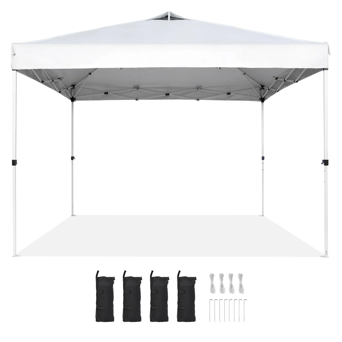 10 x 10 ft Pop Up Canopy Tent with Roller Bag and 4 Sandbags H573