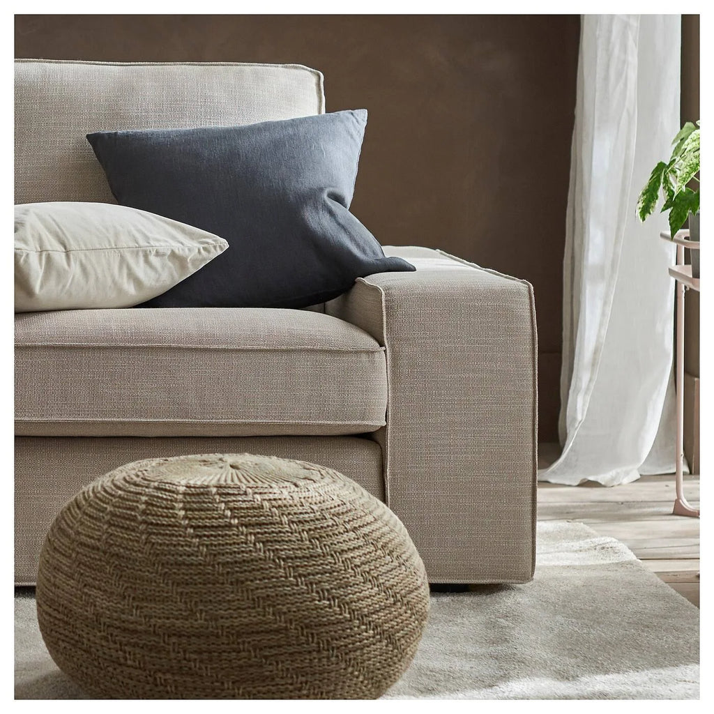Beige Sofa with Chaise W9135