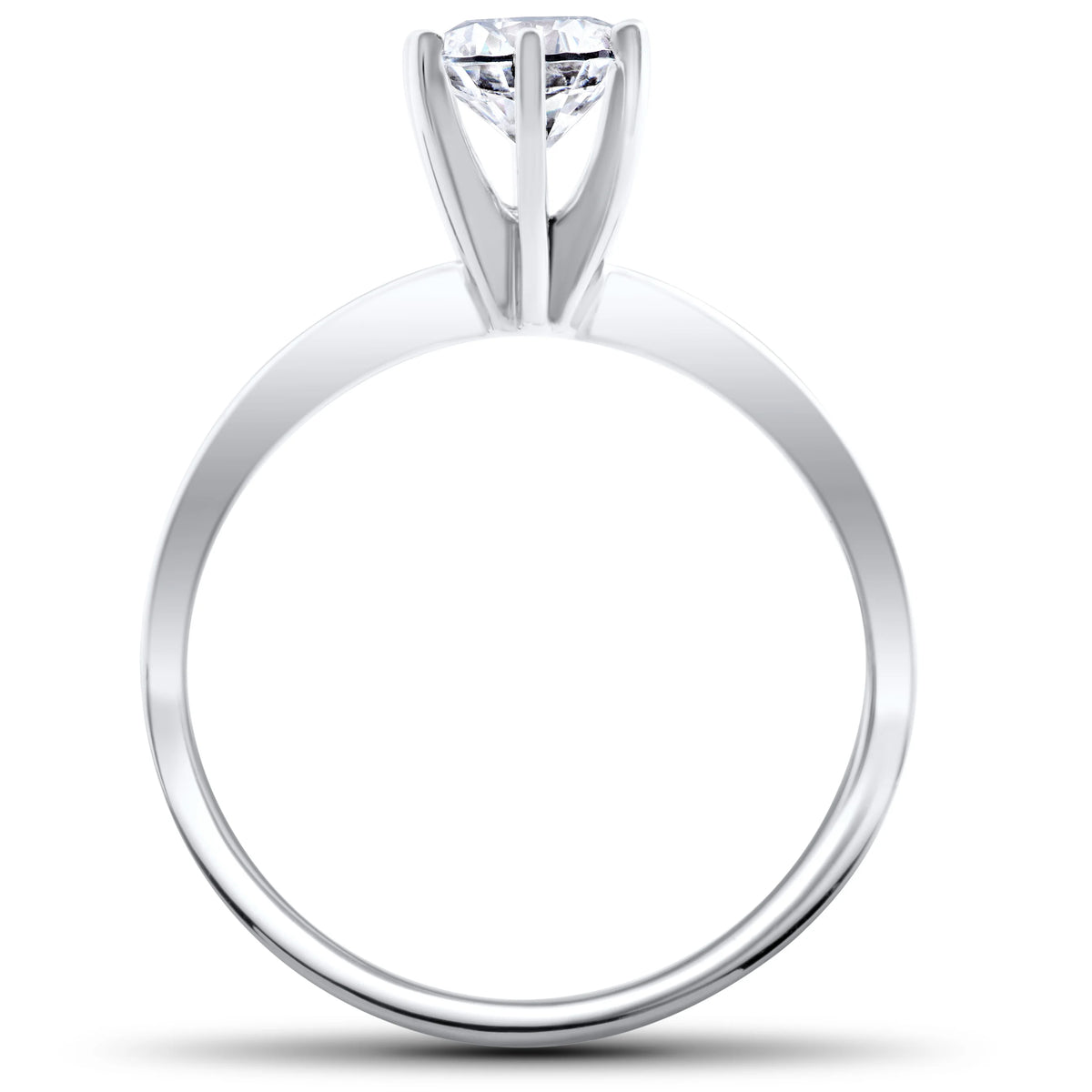 14K White Gold Solitaire Diamond Engagement Ring L1953