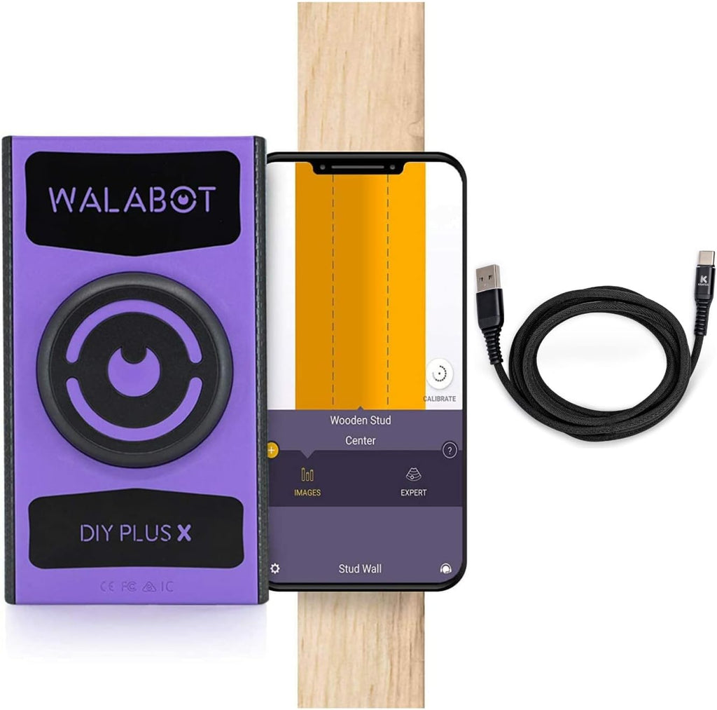 Walabot DIY Plus X Visual Wall Scanner with Braided Aluminum Alloy USB-C to USB-A Cable Bundle A948463