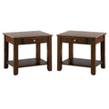 Wood 1 Drawer End Table Set of 2 V3597