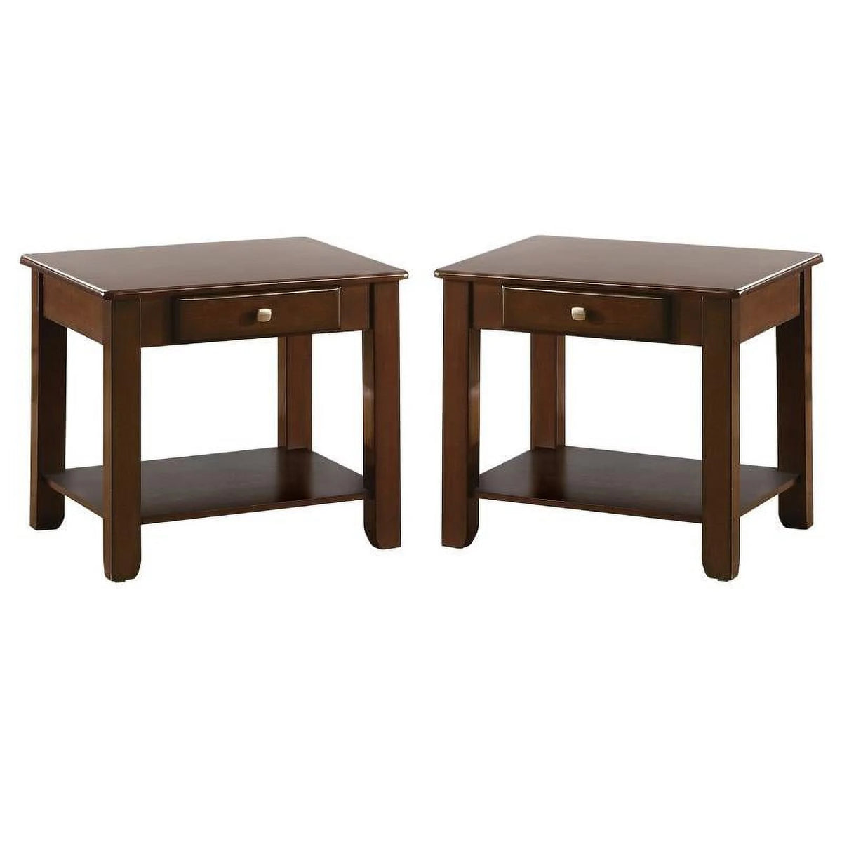 Wood 1 Drawer End Table Set of 2 V3597