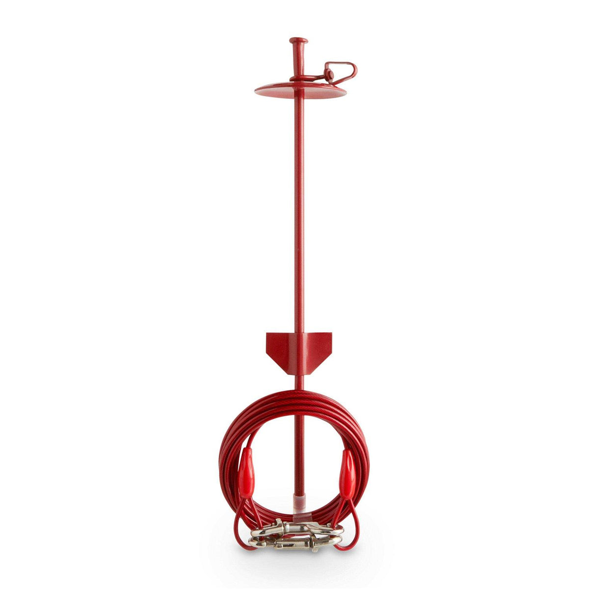 Red Powder-Coated Steel Pet Leash Post B488