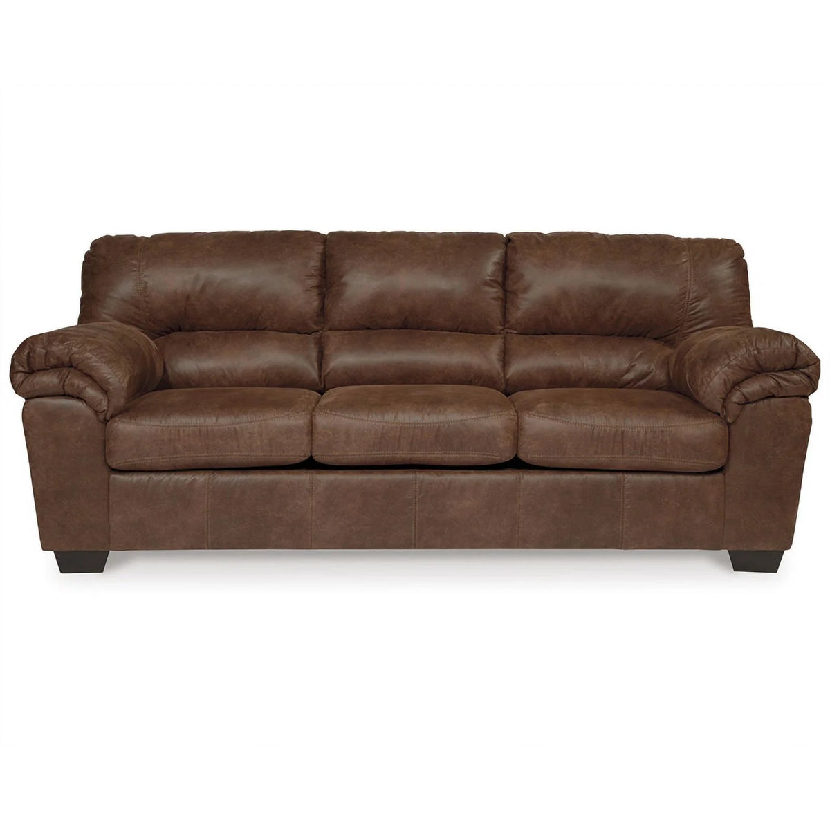 Faux Leather Full Sleeper Sofa in Coffee Dark Brown C59058