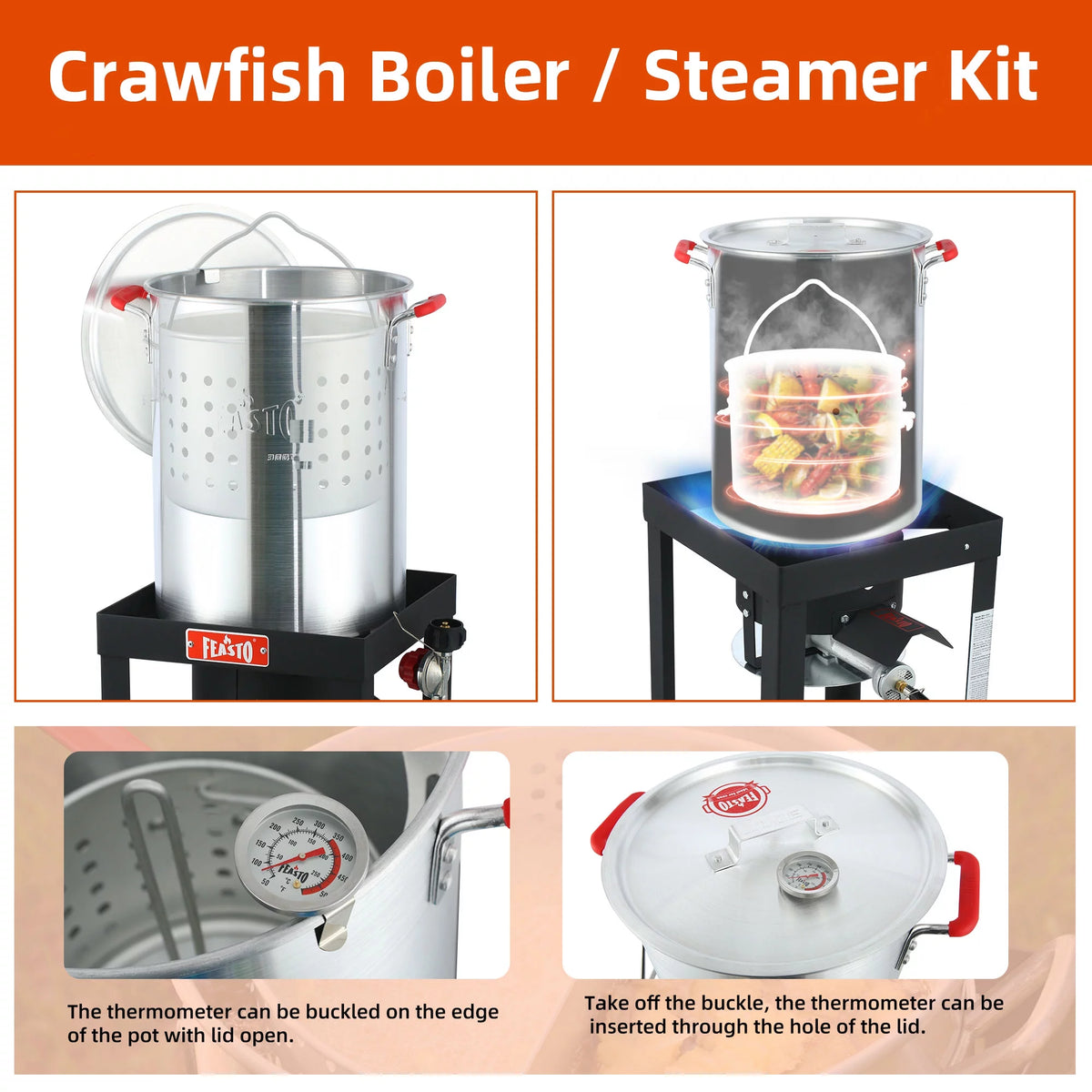 30QT Aluminum Turkey Fryer Seafood Boiler Set C29587