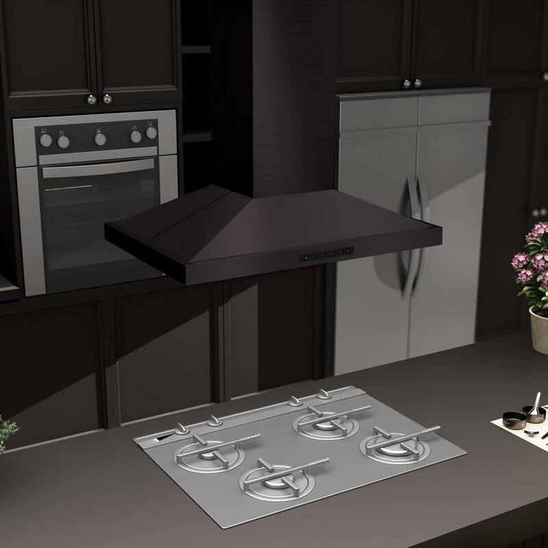 Black Stainless Steel Island Mount Range Hood K6405