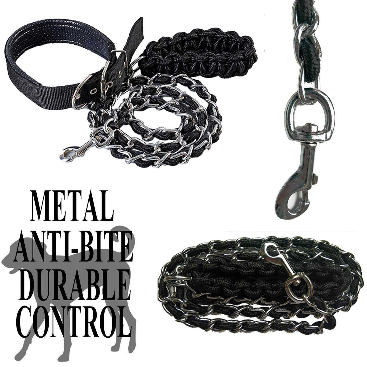 Metal Dog Leash with Collar F1569