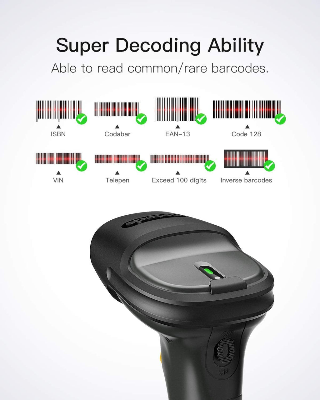 Wireless Barcode Scanner with Vibrating Function A453636