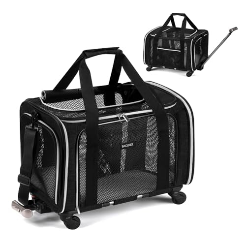Purple Soft Side Dog Carrier Bag with Wheels B8164