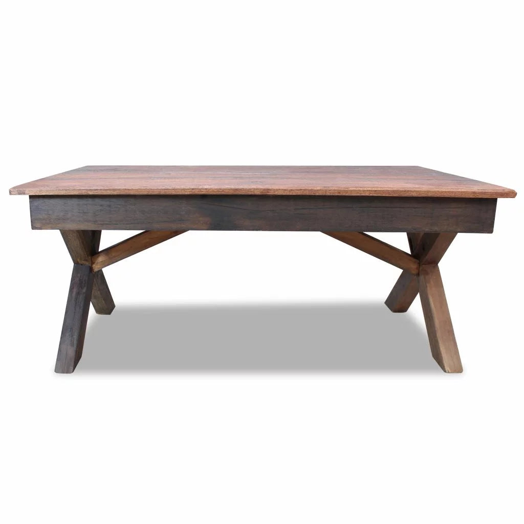 Rustic Wood Coffee Table and End Side Table F414