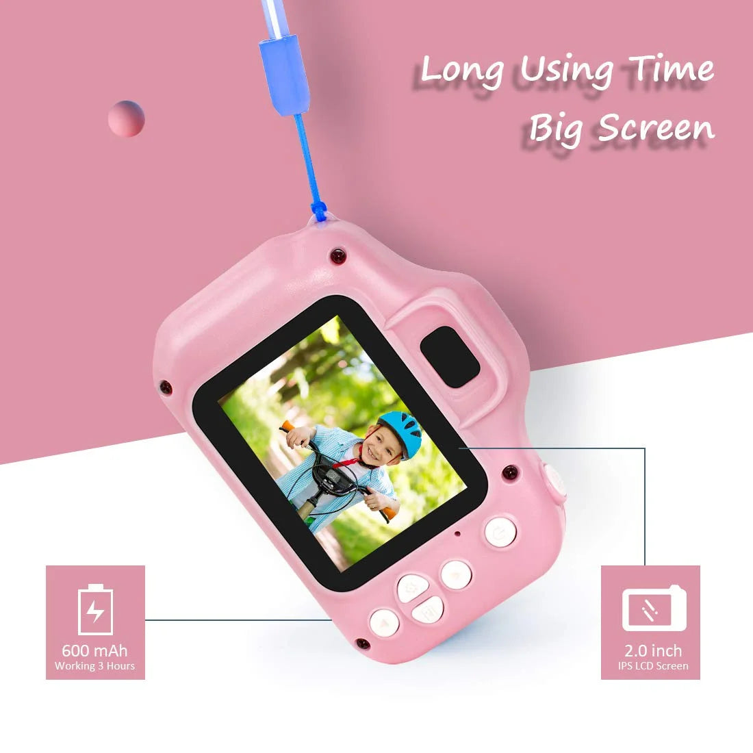 13MP 1080P Rechargeable Children's Toy Camera with 16G TF Card F766952