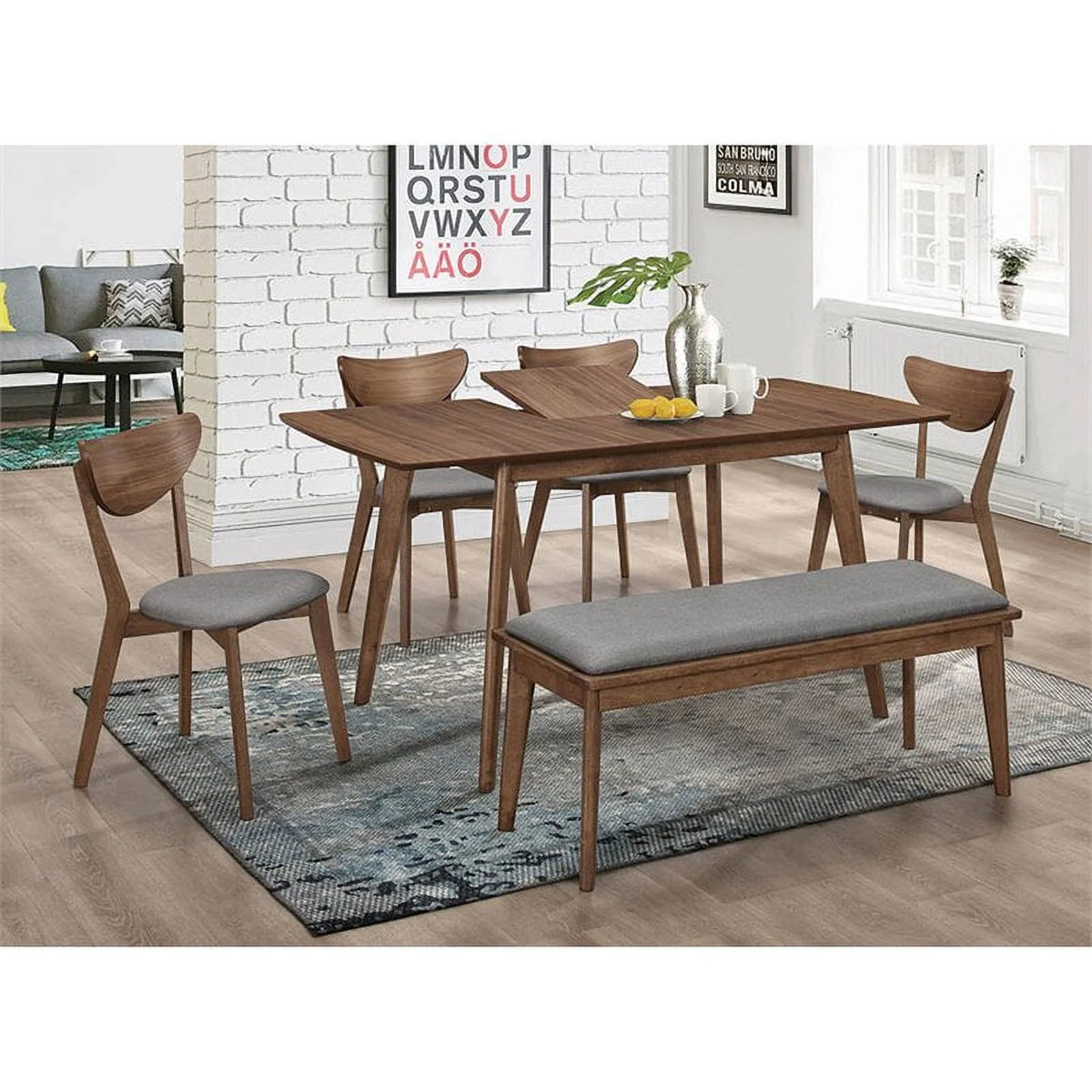 Extendable Dining Table in Natural Walnut T8962