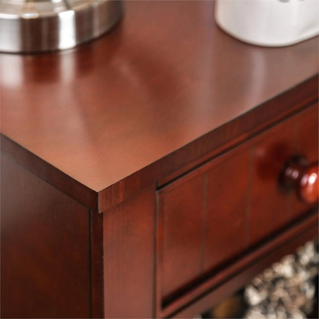 Solid Wood 1-Drawer Nightstand in Cherry D903