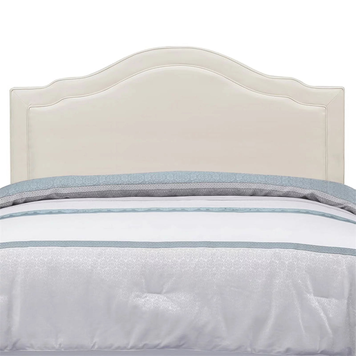 Cream Faux Leather Queen Headboard A420436