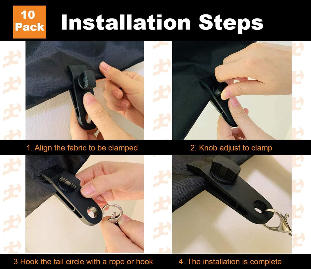 10 Pack Heavy Duty Reusable Tarp Clips B75545