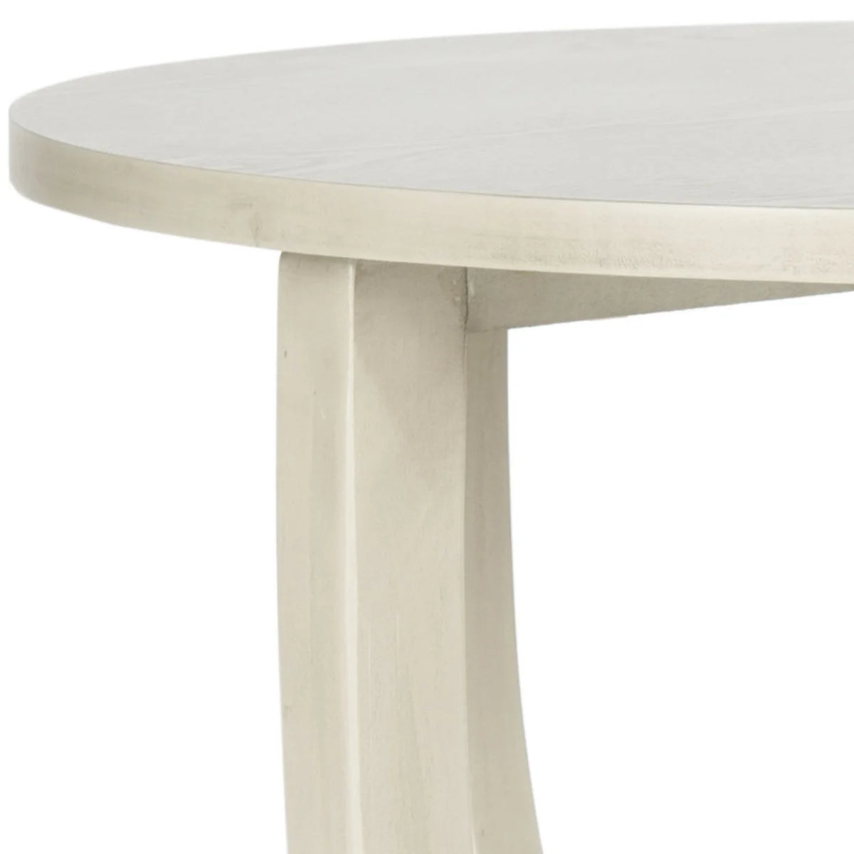 Antique White Round Pedestal Accent Table A33737